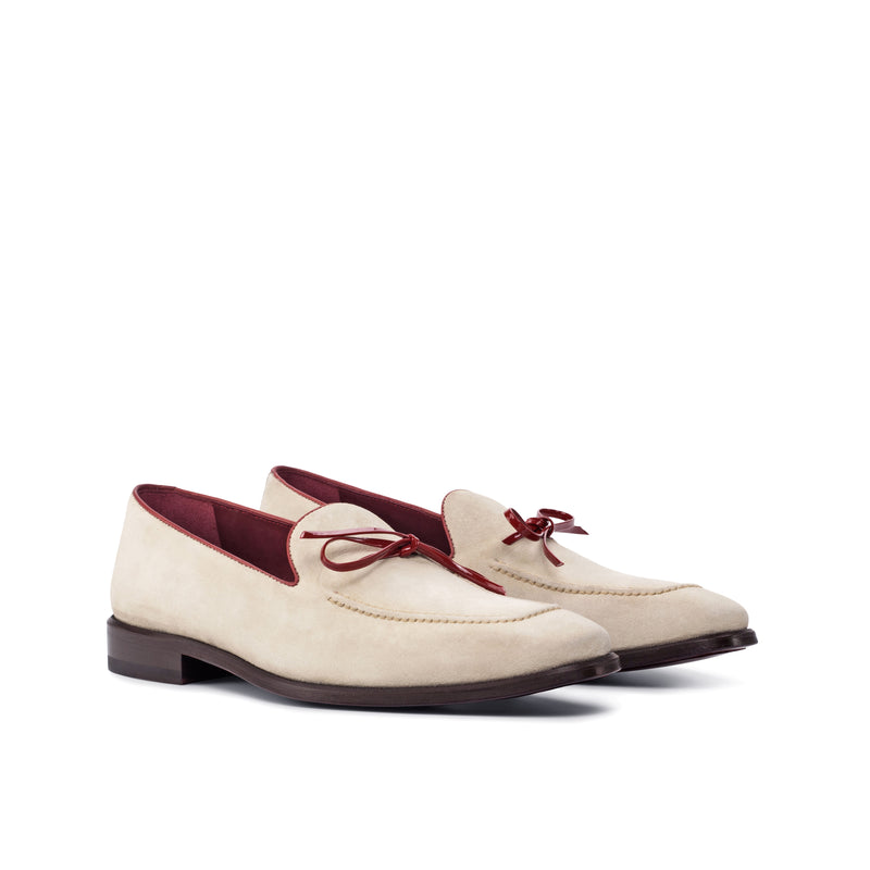 OG Loafer Bow - Painted Calf Red-kid Suede Ivory